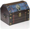 Brynnberg Schatztruhe „Lionshead S 22x16x16cm“ – Schatzkiste, Holz Schwarz, Gewachst, Mit Deckel, Verschluss, Verzierung Löwenkopf, Piratenkiste, Aufbewahrungsbox Mit Seitlichen Henkel
