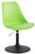 CLP Sedia Pranzo Regolabile Maverick In Polipropilene I Sedia Design Rosa Scandinavo Base Tonda In Metallo, Colore:verde, Colore del telaio:nero