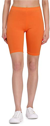 Bellivalini Kurze Leggings Damen aus Viskose Bequeme und atmungsaktiv Leggings Kurz für Sommer BLV50-149 (Orange, XXL)