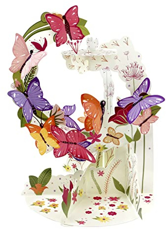 SANTORO Pendulum, 3D Pop Up Greeting Card - Butterflies - For Her, Mum, Daughter, Wife, Mothers Day, Anniversary | Butterfly Birthday Gift For Women
