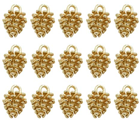 Supvox 100 stücke Legierung anhänger tannenzapfen Charme DIY hängen Ornament weihnachtsschmuck Machen (golden)