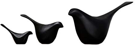 BESPORTBLE 3 Stück Vögel Figuren Harz Tier Kleine Figuren Ostern Tischplatte Desktop Ornament Home Office Cafe Party Dekoration (Schwarz)