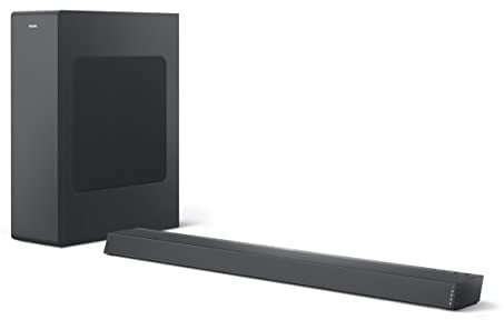 Philips Audio Soundbar TAB6305/10 con subwoofer wireless (2.1 canali, Bluetooth, 240 W, Dolby Atmos, HDMI eARC, compatibile con DTS Play-Fi, si collega con assistenti vocali, basso profilo)