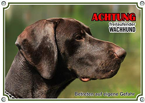 Petsigns Hundeschild - Deutsch Kurzhaar - wetterfestes Warnschild in Premiumqualität, DIN A5
