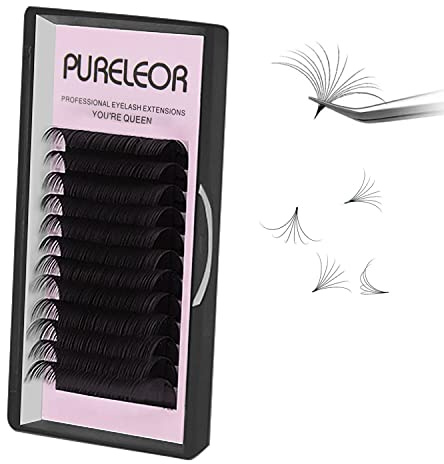 Easy Fan Lashes 0.07 D Curl Mixed Tray 8-15mm 2D-20D Volume Eyelash Extensions Self Fanning Russian Lashes Individual Lash Extension（0.07d-mix14-20）