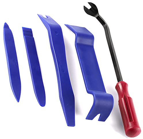Kitbest Trim Removal Tool, Auto Panel Removal Tool Car Interior Trim Kit Fastener Rivet Remover Plastic Pry Tool for Automotive Radio Stereo Dash, Upholstery Toolkit