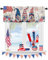 4. Juli Fenstervolants, Vorhang, USA-Flagge, Zwerg, Unabhängigkeitstag, Volants, Stangentasche, Mohnblume, patriotische Sterne, Fenstervorhang, Behandlung, Wohnzimmer, 137.2x45.7 cm