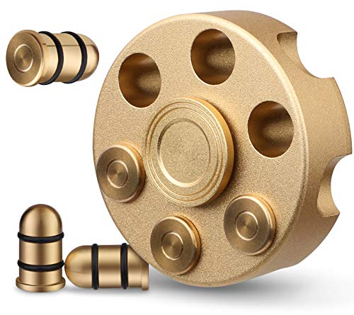 Cool Alloy Fidget Spinner Metal, Fidget Cube Chain Toys Sensory Gadget Finger Hand Spinner Focus Stress Relief Toy, Desk Toy Spining Top Christmas Stocking Stuffer Gift for Kids Adults Gold