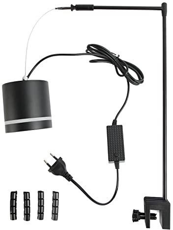 Pssopp Luz LED para Acuario, lámpara para Plantas acuáticas, Soporte para pecera, luz para Acuario, luz plantada, Brillo, luz para Tanque