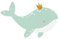 Servietten WAL WALFISCH mint-grün & gold Shape-Servietten für Taufe Baby-Party & Kommunion Kinder Geburtstags-Deko Kinder-Geburtstags-Feier Tisch-Deko Geburtstag Mädchen & Junge 20 Servietten