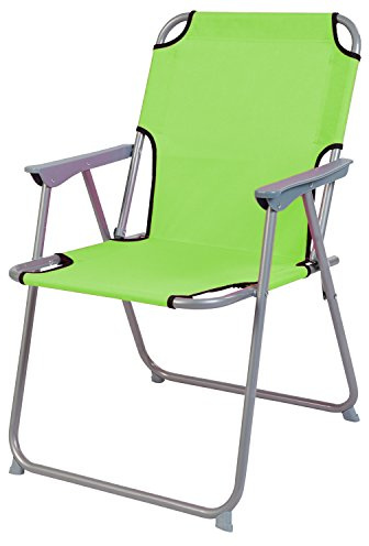 INDA-Exclusiv Campingstuhl Faltstuhl Stoff Oxfort Klappstuhl Gartenstuhl zum zusammenklappen Anglerstuhl Regiestuhl Angelstuhl Metall, Farben:Lime