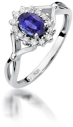 Damen Ring 585 14k Gold Weißgold echt Tansanit Edelstein Diamanten Brillanten