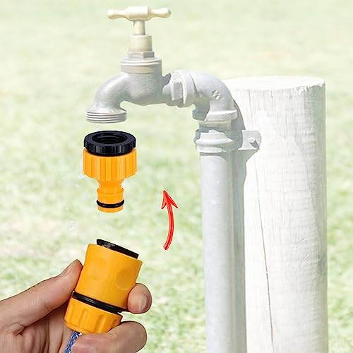 Schlauchverbinder-Satz: Für Schlauchanfang und -ende, Anschluss passend für Gardena Systemteile,Schlauchhahn Stecker 1/2 Zoll und 3/4 Zoll 2in1 Wasserhahn Adapter, für Auto Waschen Schlauchanschluss