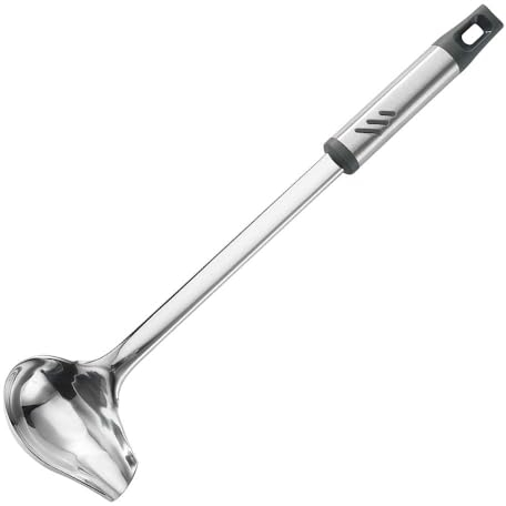 Lebabo 1 oz Small Ladle for Serving Sauce, Stainless Steel Sauce Ladle with Pouring Spout, 13.4 inch Drizzle Spoon for Gravies and Dressings, Durable Construction, Silver