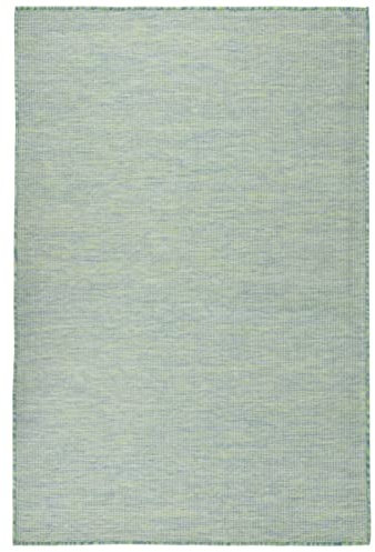 Homgoday Outdoor Flachgewebe Teppich leicht zu reinigen Außenteppich für Terrasse Balkon Hinterhof Garten Picknick UV-beständig wetterfest Area Floor Rug Mat 120x170 cm Türkis
