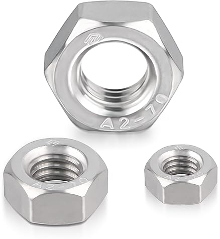 MINISOISO DIN934 Dadi Esagonali M4, 100 Pezzi in Acciaio Inox - Standard, Di Bloccaggio, Filettatura Regolare e Durevole