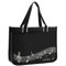 Musik Umhängetasche,Musik Tote Handtasche,Hochwertige Nylon Stoff Wasserdicht Damen Einkaufstasche,Reisetasche mit hohen Note Reißverschluss,Musik Programm Tote Bag (Schwarz+weiße Musikalische Note)