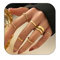 Gold Rings for Women Girls Stackable Rings Set 14K Gold Plated Rings Non Tarnish Jewelry Boho Heart Butterfly Pearl Knuckle Rings Silver Leaf Ring Jewelry for Teen Girl Gifts Trendy Stuff