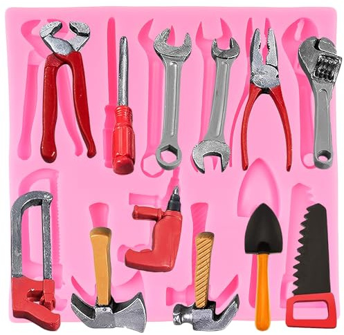 QDMOLDS Construction Tools Fondant Silicone Molds Hand Tools Chocolate Mold For Cake Decoration Cupcake Topper Polymer Clay Chocolate Candy Sugar Craft Gum Paste