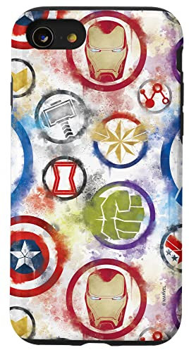 Hülle für iPhone SE (2020) / 7 / 8 Marvel Avengers Superhelden-Symbole in Farbe