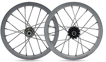 HerfsT Fixed Gear 14 Zoll 12 Zähne 20 Speichen Felgen BMX Laufradsatz V-Bremsräder Fixie Single Speed Fahrrad vorne und hinten Set für Kinderfahrrad Faltrad 1142 g