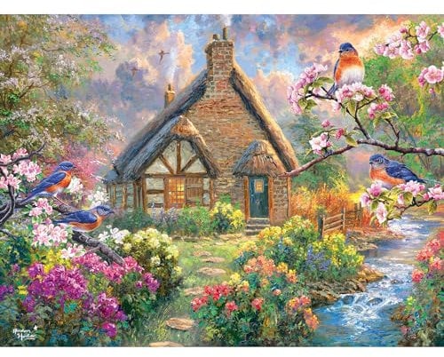 RoseArt - Abraham Hunter Cork Puzzle - Cobblestone Creek - 1000 Teile Erwachsenenpuzzle