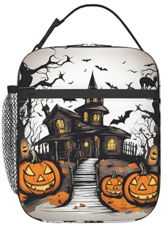 GaxfjRu Happy-Halloween-Vector - Lonchera térmica térmica para adultos y niños pequeños, buena para lonchera Bento
