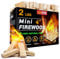 WiFER Mini-Feuerstab mit Feuerstarter und Zange, 10,2 cm, ofengetrocknetes Kiefernholz, tolles Brennholz für Holzöfen, Tisch-Feuerstelle, BBQ-Grill, Pizzaofen, Solo-Herd-Zubehör, Grillzubehör, 0,9 kg