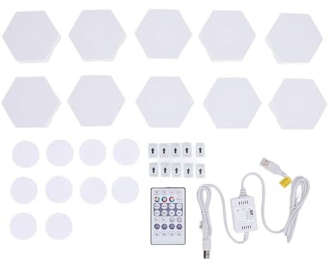 Eujgoov RGB-LED-Lichtpaneele Zur Wandmontage, WiFi-Synchronisierung, Party-RGB-Hex-Wandleuchte, Gaming-Musiksteuerung