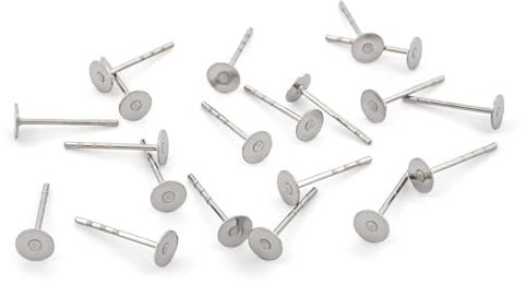 Vintageparts Ohrstecker mit 4 mm Klebepad aus 316 Edelstahl 20 Stück Ohrringe selber basteln, Ohrschmuck gestalten