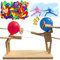 Balloon Bamboo Man Battle, Fast-Paced Balloon Fight, Wooden Bots Battle Game for 2 Players, Ballon-Bambus-Mann-Schlacht, Handmade Wooden Fencing Puppets, Hölzerne Fechtpuppen, Aufregend und lustig
