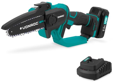 VONROC Mini tronçonneuse 20V - 152mm - Batterie 2.0Ah et chargeur inclus