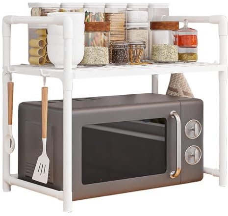 Yplkm Sopra Il Ripiano Per Microonde, Griglia Per Forno A Microonde Scaffale Per Forno A Microonde A 2/3 Livelli, Con Ganci Scaffale Organizzativo Da Bancone Scaffale Da Forno A Microonde Per Cucina