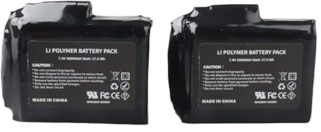 MXJFYY 2PCS 7.4V 5000mAh 37Wh Li-Polymer Rechargeable Batteries With Charger for Heated Gloves, Heated Socks, Heated Hats, Heated Balaclavas, Heated Insoles,Thermal Underwear Bottoms, Mittens