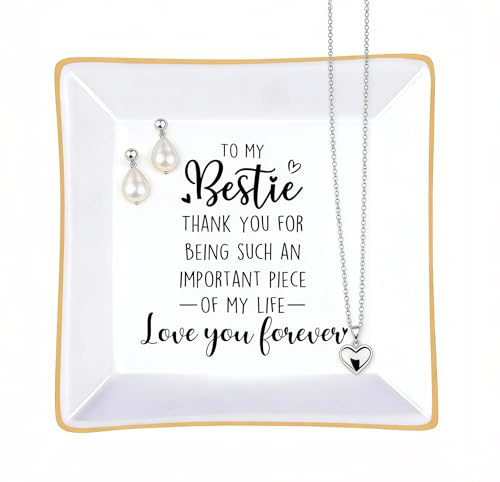 Titanape Best Friend Birthday Bestie Ring Dish, Friendship Gifts for Women | Personalised Gifts for Best Friend Female, Bestie Gifts for Women, Thank You Gifts for Women Wedding Anniversary Graduation