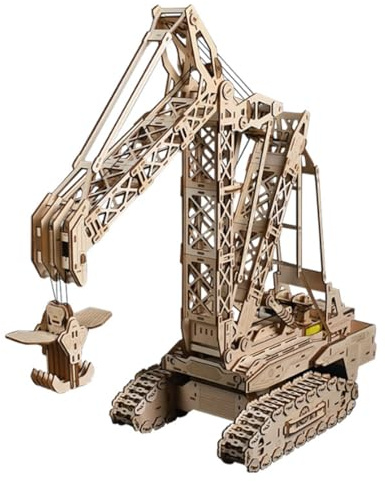 PizazzToy 3D Holz Puzzle Mechanisches Dynamische Kran, 800 Stück Holzpuzzle Erwachsene Mechanische Montage Modellbausatz Basteln Modell, Geschenke und Dekoration