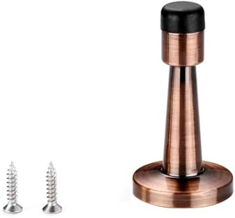 Durlo Zinc Alloy Door Stopper, Wall Mounted Door Stop for Home Office Hotel, with Screws (Red Bronze)