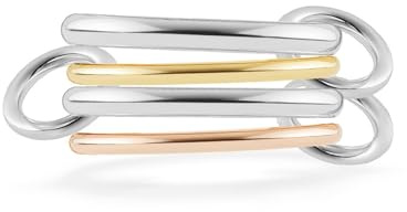 Grewod Hochzeitsringe, Damen Edelstahl 2mm Dreifarbig Stapelring 4er-Ring-Set Eheringe Trauringe Größe 52 (16.6)