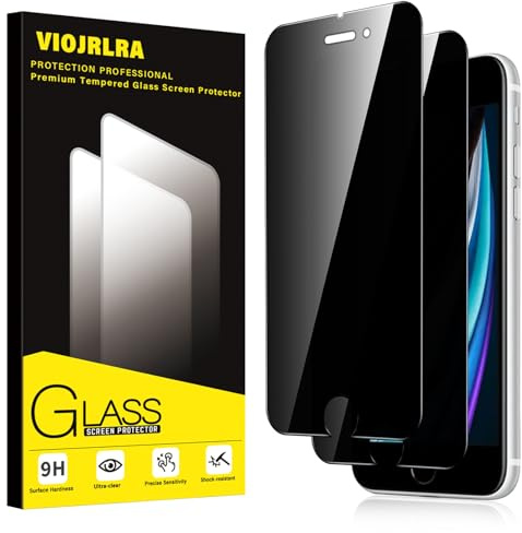 Viojrlra Sichtschutz für iPhone SE 2020/SE 2022/7/8 Schutzfolie,Anti-Peeping Panzer Schutz Glas Displayschutz 9H Härte,Anti-Kratzer Anti-Spähen,Anti-Spy Schutzglas Panzerfolie Blickschutz,2 Stück