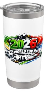 Calcio - Coppa del Mondo 2026 Universo g/b/r Bicchiere termico in acciaio inox doppia parete