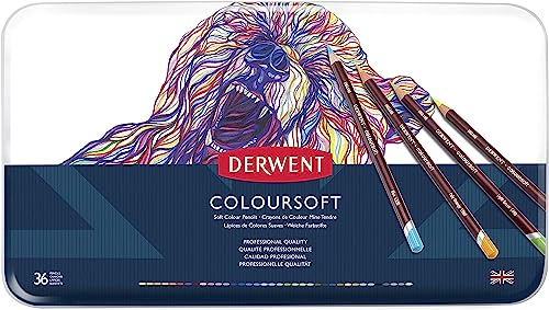 Derwent Coloursoft Colouring Pencils, Drawing & Writing, Set Of 36, Ideal For Colour Building, Professional Quality, 0701028