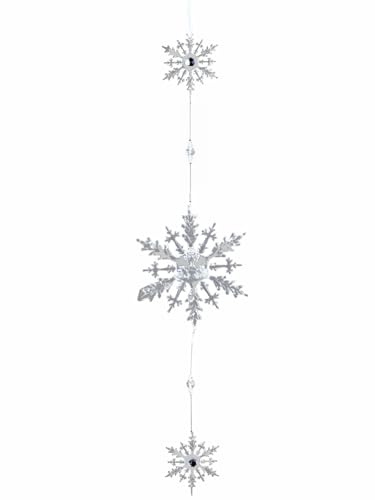 Formano Eiskristall-Hänger 74 cm Acryl Schneeflocke Transparent Winterdeko Fensterdekoration Weihnachtsdekoration Kristall-Optik Weihnachten Winterzeit