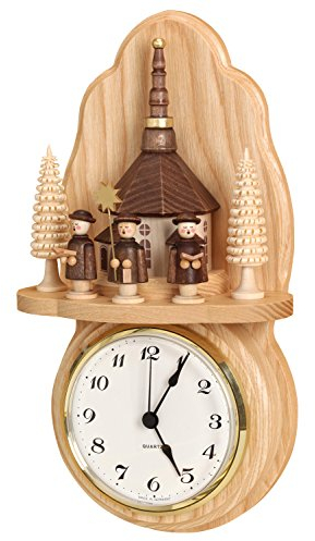 Volkskunstwerkstatt Unger Wanduhr Kurrende Seiffener Kirche - Original Erzgebirge® #0710