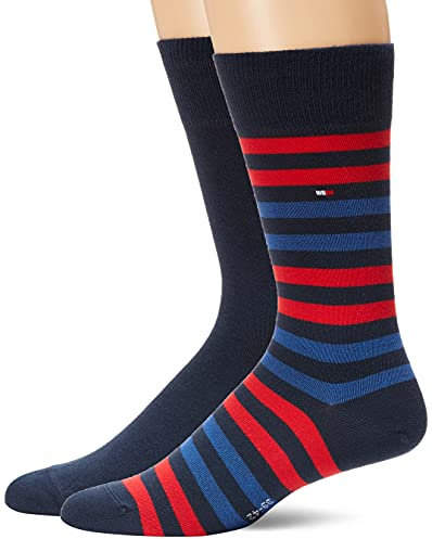 Tommy Hilfiger Herren Socken TH MEN DUO STRIPE SOCK 2P 472001001, 2er Pack, Gr. 39/42, Mehrfarbig (Tommy Original 085)