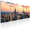 decomonkey Bilder New York 225x90 cm 5 Teilig Leinwandbilder Bild auf Leinwand Wandbild Kunstdruck Wanddeko Wand Wohnzimmer Wanddekoration Deko Stad City