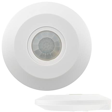J.LUMI YCA1050 PIR Based Motion Detector Infrared Motion Sensor Slim Design 1 Thick 360 Degree Detection PIR Sensor (110-240V AC 2000W)
