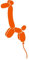 CLICKANDPRINT Aufkleber » Ballontier Giraffe, 100x45,1cm, Orange • Dekoaufkleber/Autoaufkleber/Sticker/Decal/Vinyl