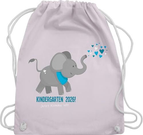 Turnbeutel Rucksack - Hallo - Taschen - Kindergarten 2026 süßer Elefant - Unisize - Pastell Rosa - wechselbeutel kita elefanten kindergartentasche kindergartenkind 2024 beutel geschenk junge