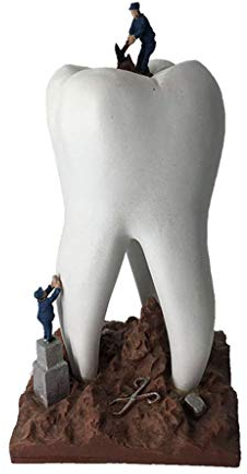 Geschenk für Dentalhygienikerin - handbemalte Skulptur Figur Zähne Handwerk Zahnklinik Classic Decor Zubehör Dentalhygienikerin Ornament, Weiß