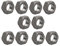 10pcs M12 x 1,5mm Passo Metrico Filettatura Fine Acciaio Al Carbonio Sinistro Dadi Esagonali Sinistri